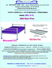 Pat metalic single-1 pers.-rezistent și durabil - La preț promoțional!