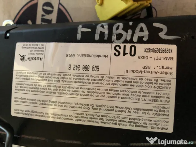Airbag scaun dreapta fata Skoda Fabia 2 2010