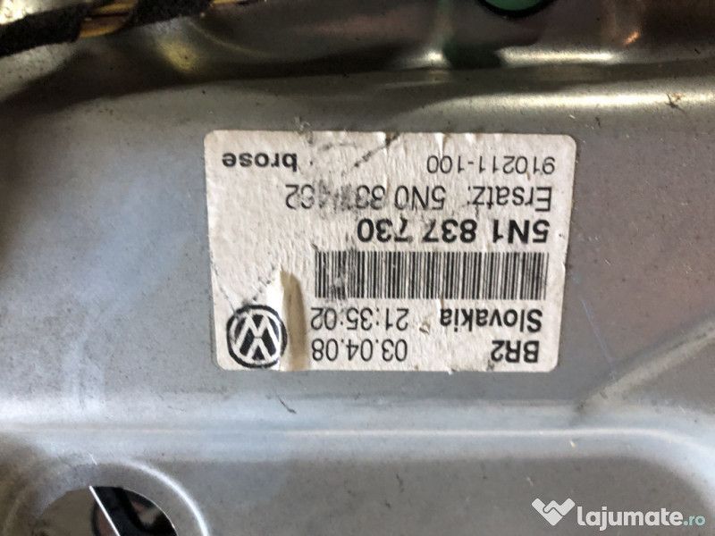 Macara geam dreapta fata Volkswagen Tiguan 2008