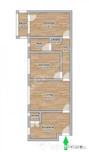 Apartament cu 3 camere si balcon in zona Rahovei din Sibiu 