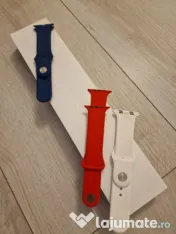 Set curele Apple Watch (3 bucăți: albastru, roșu, alb) 