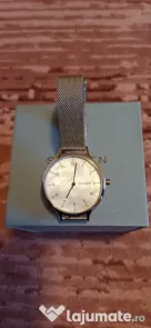 Ceas Skagen Argintiu cu bratara metalica cu model plasa si cristale