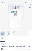 Scutece babylove premium, numărul 5, 36 buc. 10 - 16 kg