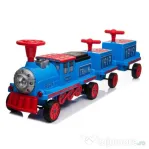 Trenulet electric cu 2 vagone pt. 4 copii SX1919 4x 45W 12V 14ah Blue