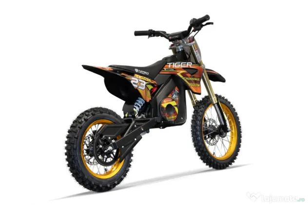 Motocicleta electrica Eco Tiger 1500W 14/12 48V 14Ah Lithiu portocaliu