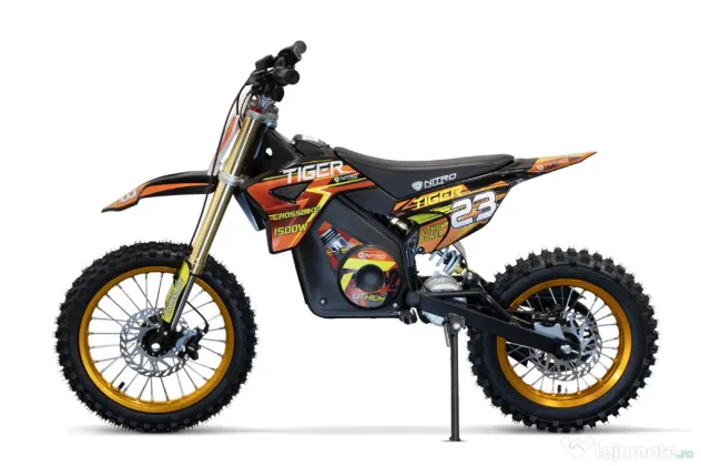 Motocicleta electrica Eco Tiger 1500W 14/12 48V 14Ah Lithiu portocaliu