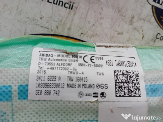 Airbag cortina dreapta Skoda Octavia 3 2015
