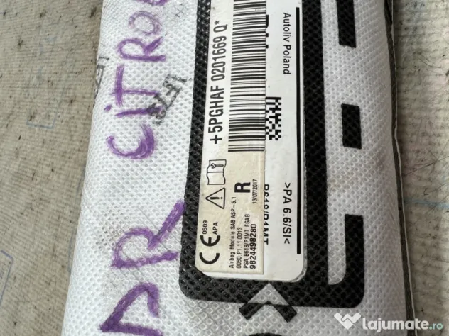 Airbag scaun dreapta fata Citroen C3 2016