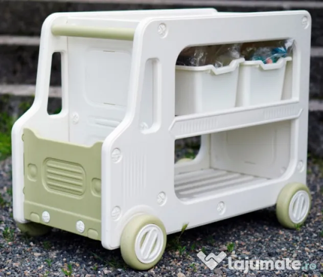 Organizator de jucării Kinderplay tip autobuz, multifuncțional Green