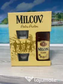 Zarea coniac milcov 5 *, 0.5 l, alc 28 %, pachet cu 2 pahare