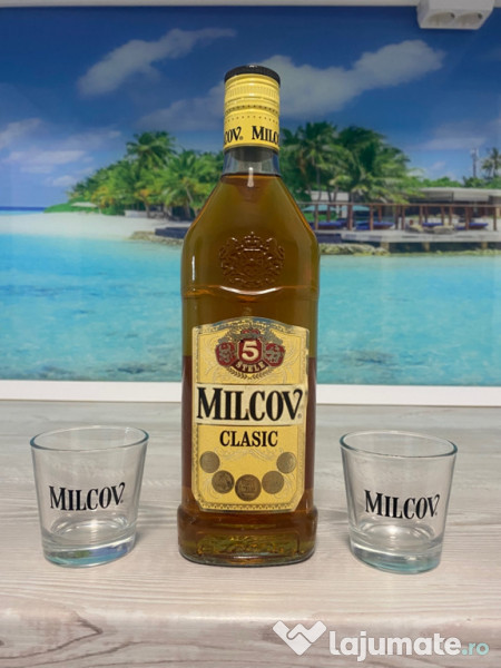 Zarea coniac milcov 5 *, 0.5 l, alc 28 %, pachet cu 2 pahare