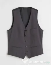 Vestă de costum Slim Fit H&M gri, mărime 36 (S/M) 
