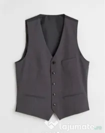 Vestă de costum Slim Fit H&M gri, mărime 36 (S/M)