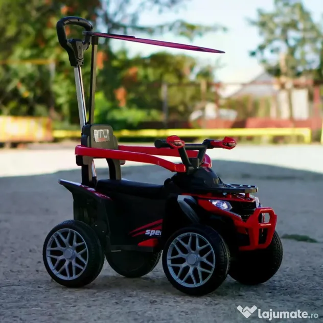 ATV electric cu maner 4 in 1, Kinderauto Hercules 35W 6V, RC #RED