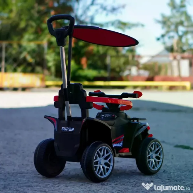 ATV electric cu maner 4 in 1, Kinderauto Hercules 35W 6V, RC #RED