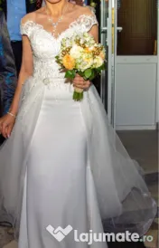 Rochie Mireasa cu trena detașabilă 