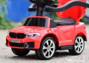 Masinuta cu maner BMW M5, 2 in 1, pentru copii 1-3 ani, premium, rosie 