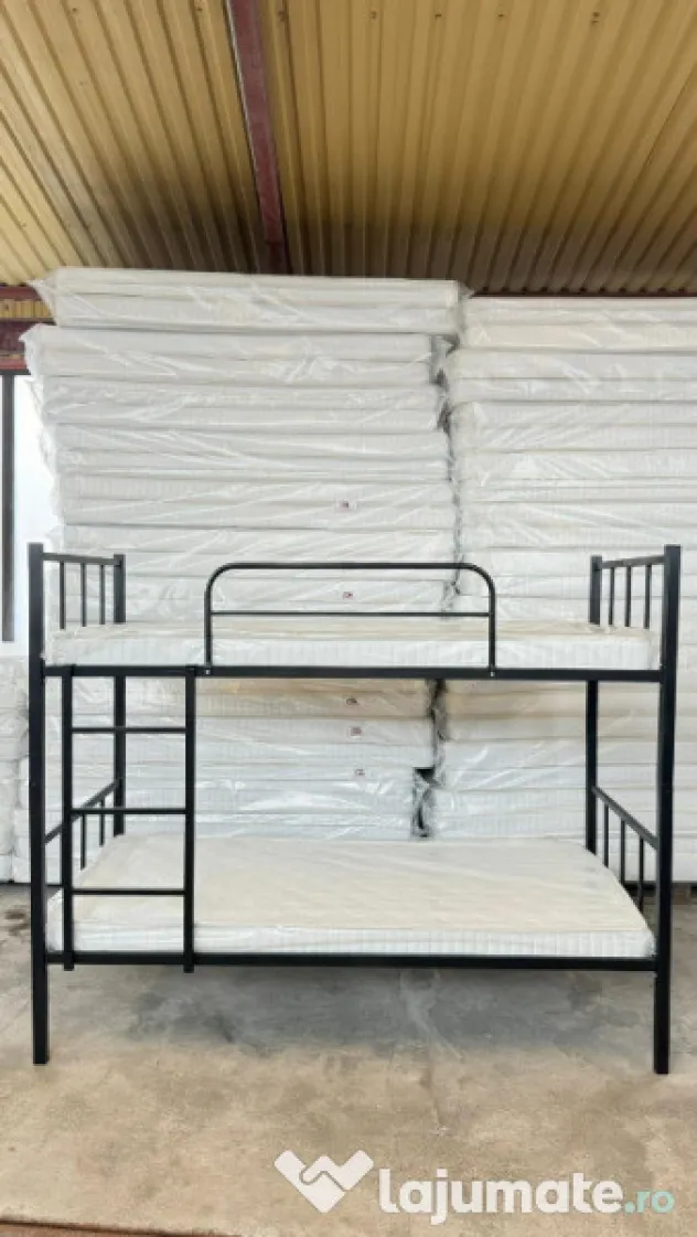 Paturi Metalice Etajate – Prețuri Producător – În Stoc