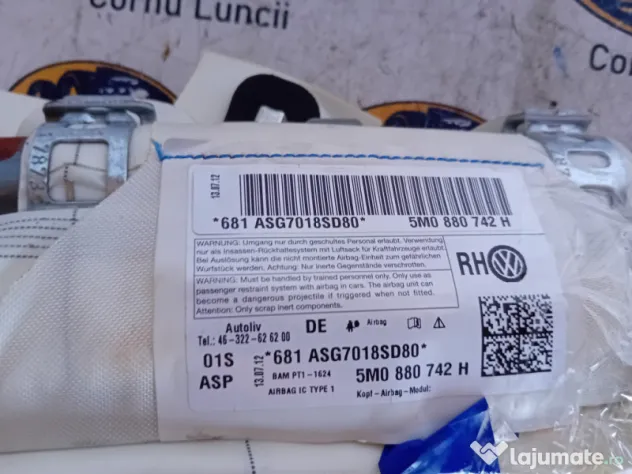 Airbag cortina dreapta Volkswagen Golf 6 Plus 2012