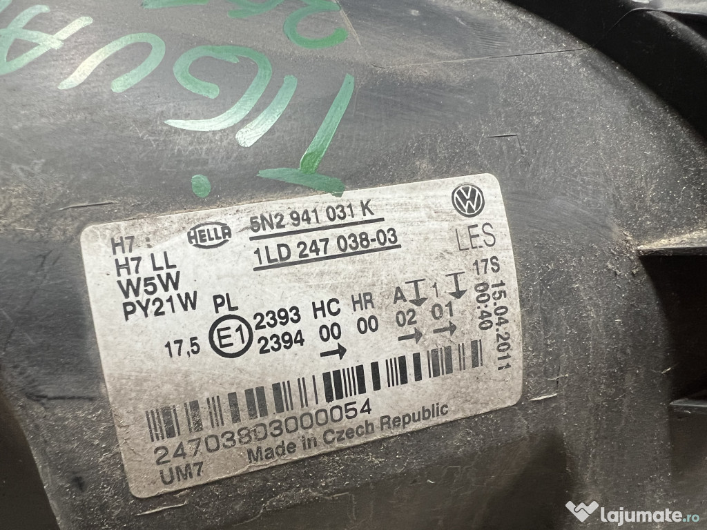 Far Stanga Halogen Volkswagen Tiguan 2010