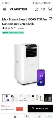 Aer condiționat portabil Klarstein Max Breeze Smart 15000 BTU 