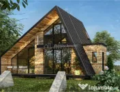Casa pe Structura Lemn si Panouri SIP 