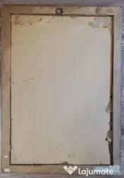 Peisaj anii 1900 pictor austriac Hugo Charlemont-ulei pe carton 