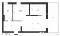 Apartement 1 cameră, 42.26 mp utili+ 12 mp grădină, zona