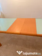 Masa dining din lemn cu blat din sticlă - Mobexpert