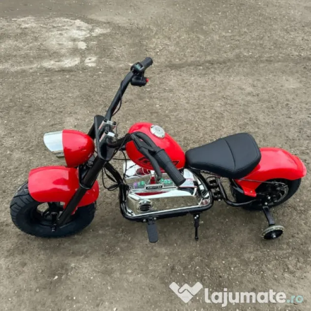 Motocicleta Kinderauto Old School, 300W, 24V, cu roti gonflabile RED