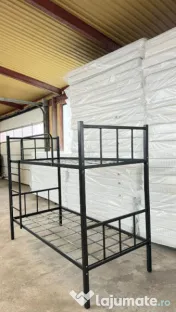 Paturi Metalice Etajate in stoc ideale pentru muncitori!