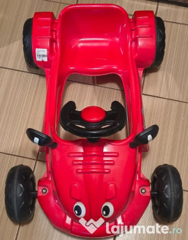 Masinuta copii mici NOUA rosie cu pedale si volan claxon masina baieti.