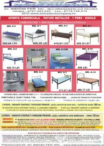 Pat Metalic Single- 1 pers-rezistent si durabil - La Pret Promotional!