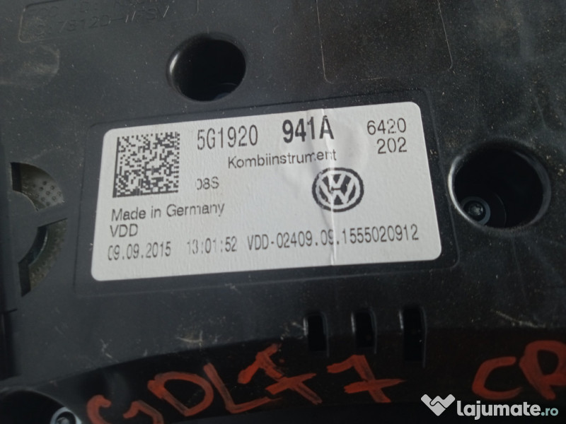 Ceasuri Bord UK Volkswagen Golf 7 Motorina 2015