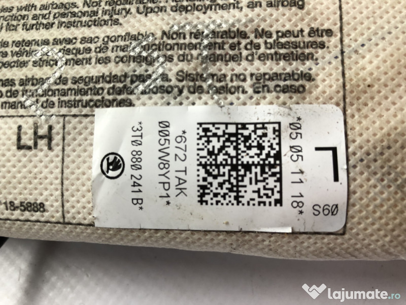 Airbag scaun stanga fata Skoda Superb 2 2012