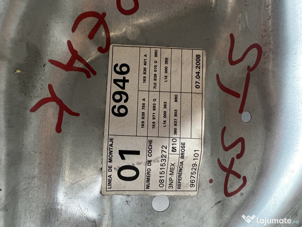 Macara geam stanga spate Volkswagen Golf 5 2008