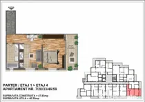 Apartament de vânzare 40,35 + terasa 7,45 – bloc nou, zon