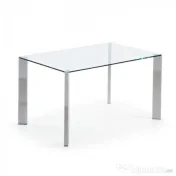 Masa Sticla Securizata si Inox 80 x 160 x 75 cm Sigilata 