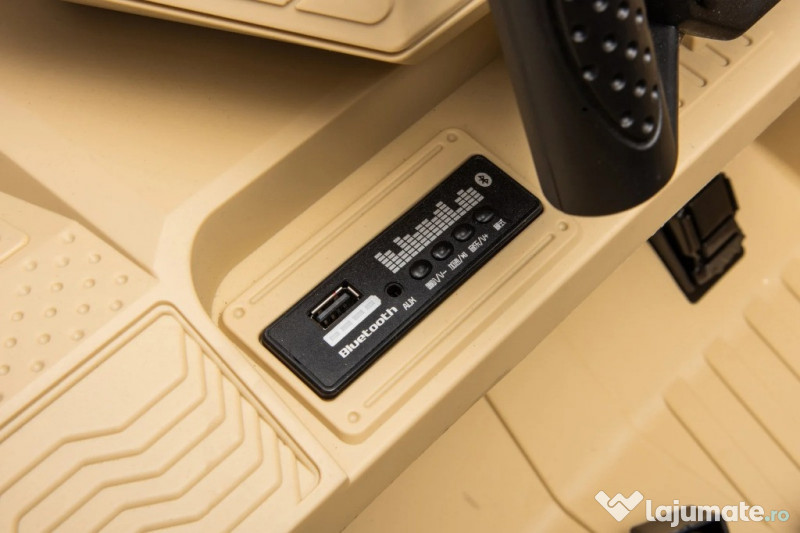 Tanculet electric Kinderauto Commander 2x120W, 24V 12Ah, Army Bej