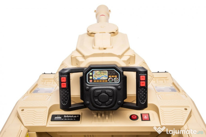 Tanculet electric Kinderauto Commander 2x120W, 24V 12Ah, Army Bej