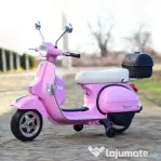 Scuter electric Piaggio Vespa PX150 cu roti moi si scaun tapitat, Pink