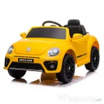Masinuta electrica VW Beetle Dune 60W 12V bluetooth amortizoare Yellow
