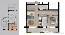 Apartament cu 2 camere, 60,10 mp, bloc nou, Etajul 2, Zona?