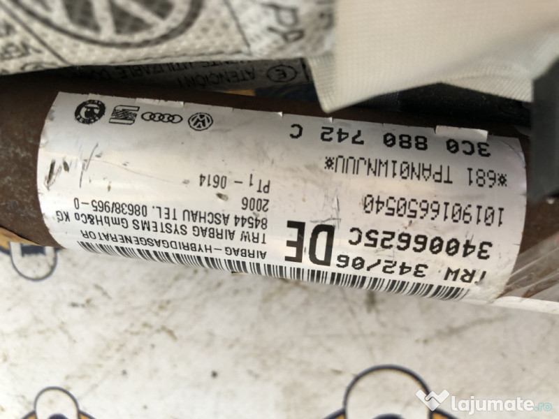 Airbag cortina dreapta Volkswagen Passat B6 2006