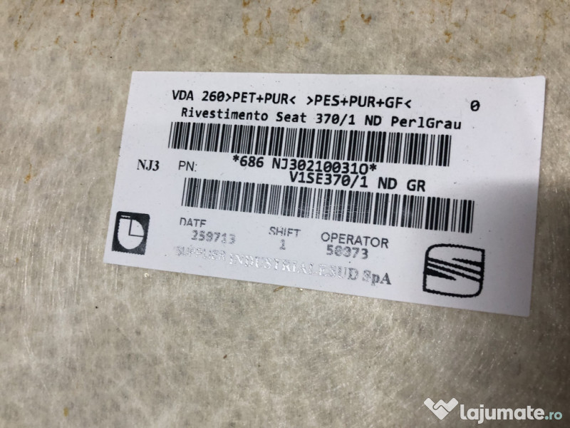 Plafon material Seat Leon 2015