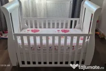 Pătuț 3în1 bebelusi/Pat Junior/Sofa chic și scaun de servit masa