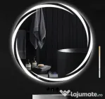Oglinda Rotunda Iluminata Led, dimabila, reglaj culoare, dezaburire