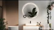 Oglinda Rotunda Iluminata Led, dimabila, reglaj culoare, dezaburire 