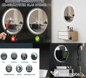Oglinda Rotunda Iluminata Led, dimabila, reglaj culoare, dezaburire 