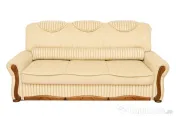 Canapea 3 Locuri Premium, Extensibilă, Crem + Lemn Masiv